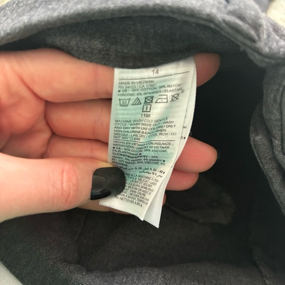 Old Navy High-Waist Pixie Skinny Ankle Pant Dark Heathered Gray 14 Office Work - Picture 11 of 11